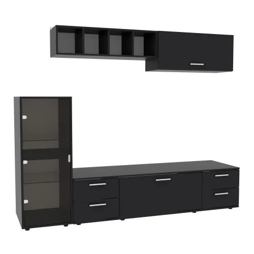 Стенка в гостиную Hugo-3, Антрацит, 2060х520х1700