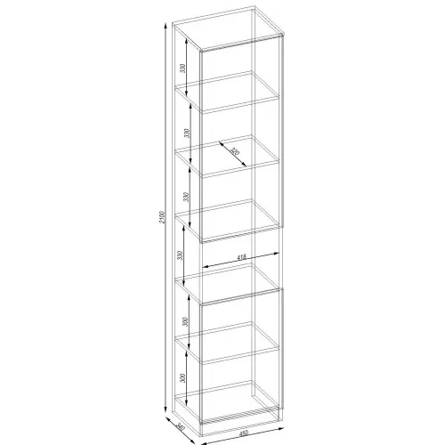 Шкаф офисный ОПК-1, Дуб Сонома, 450/340/2100