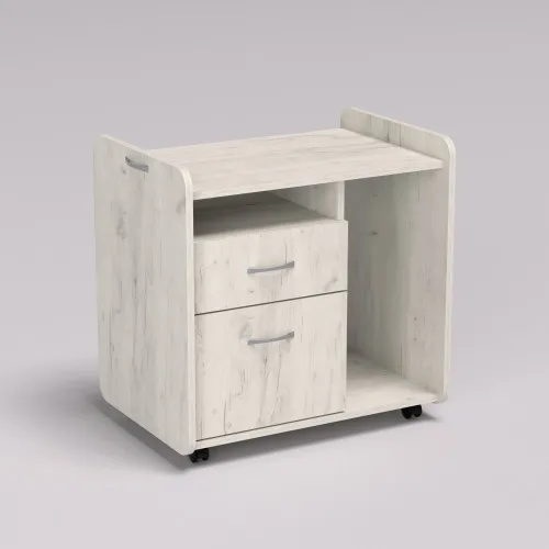 Тумба офисная ТМО-2, Дуб Крафт Белый, 650/450/650