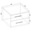 Тумба навесная прикроватная Кристалл, Белый/Антрацит, 400/400/290