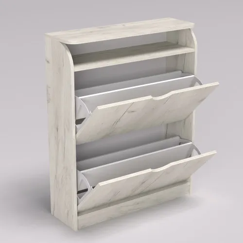 Тумба для обуви №1, Дуб Крафт Белый, 800/250/1000