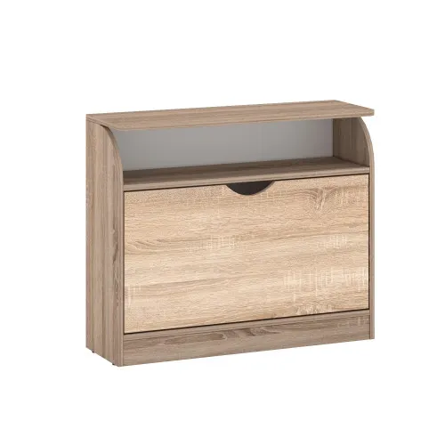Тумба для обуви №3, Дуб Сонома Трюфель/Дуб Сонома, 800/250/650