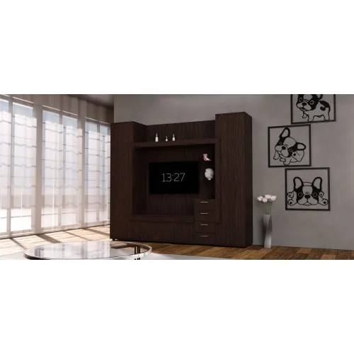 Стенка в гостиную под ТВ Exo-1, Венге Магия, 2160х420х1850