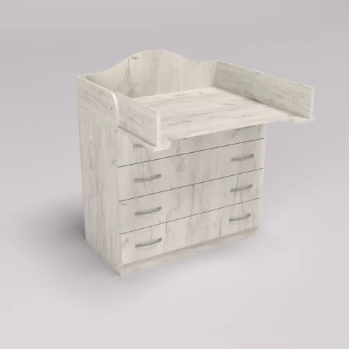 Комод пеленальный №1, Дуб Крафт Белый, 864/465/1020