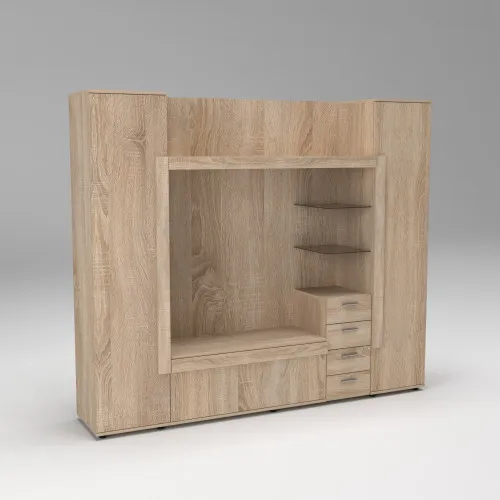 Стенка в гостиную под ТВ Exo-1, Дуб Сонома, 2160х420х1850