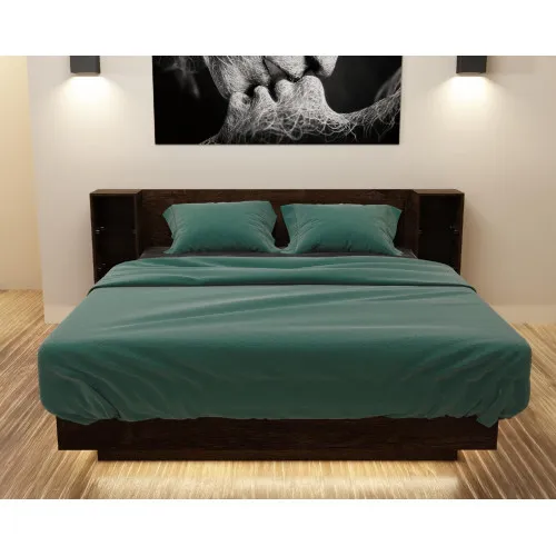 Кровать Кристалл №1 двуспальная, Дуб Конкордия, 2035х1976х850