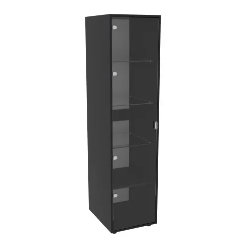 Пенал со стеклом Hugo H-4, Антрацит, 420/520/1700