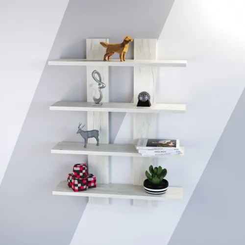 Полка навесная П-4, Дуб Крафт Белый, 600/120/800