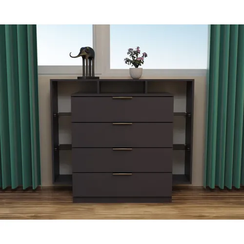 Комод Кристал, Антрацит, 1200/450/1000