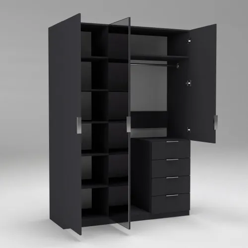 Шкаф Кристалл 2, Антрацит, 1500х520х2100