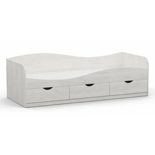 Кровать односпальная L-9, Дуб Крафт Белый, 2030х834х656