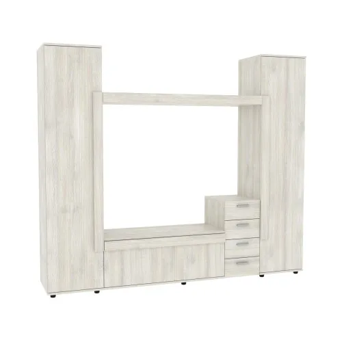 Стенка в гостиную под ТВ Эхо-2, Дуб Шамони Светлый, 2160х420х1850