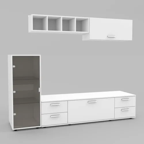 Стенка в гостиную Hugo-3, Белый, 2060х520х1700