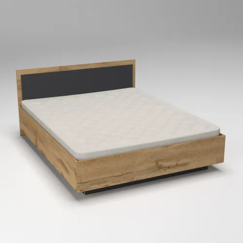 Кровать Кристалл №2 двуспальная, Дуб Аппалачи/Антрацит, 2035х1432х850