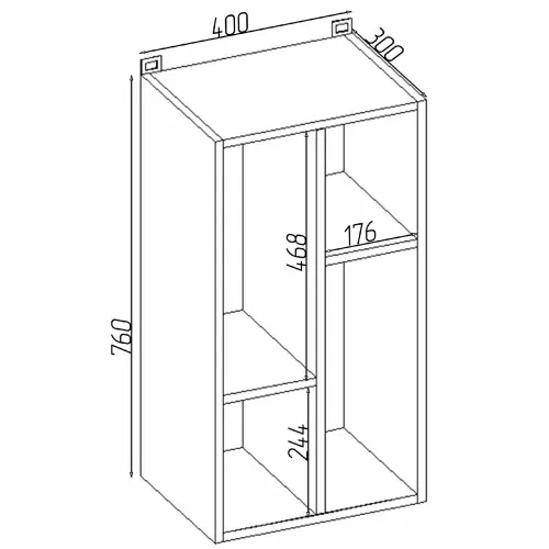 Полка навесная Т-11, Венге Магия, 400/300/760