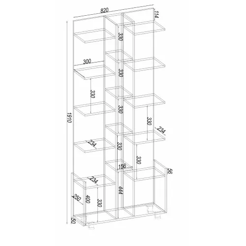 Тумба офисная ОС-6, Бетон, 820/250/1930