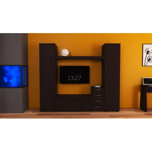 Стенка в гостиную под ТВ Эхо-2, Венге Магия, 2160х420х1850