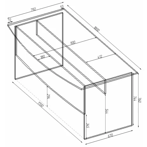 Стол офисный Лидер, Дуб Конкордия, 1800/900/760