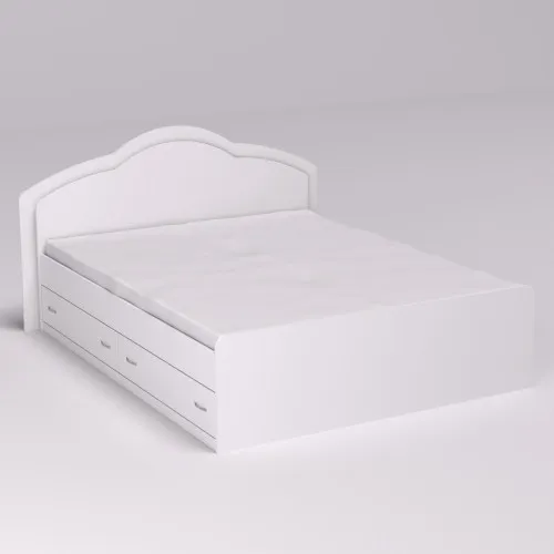 Кровать Диана двуспальная с 2-мя ящиками, Белый, 2048х1410х1030