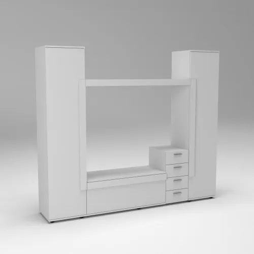 Стенка в гостиную под ТВ Эхо-2, Белый, 2160х420х1850