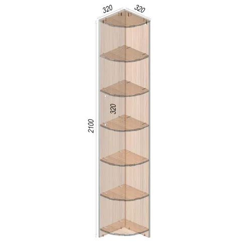 Тумба офисная, стеллаж ОК-1, Дуб Шамони Светлый, 320/320/2100