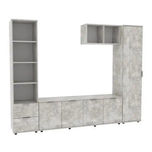 Стенка в гостиную Ketrin-2, Бетон, 2440х425х1880