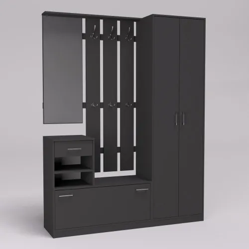 Прихожая Соло-3, Антрацит, 1600/400/2100