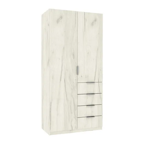Шкаф Кристалл 1, Дуб Крафт Белый, 1000х520х2100