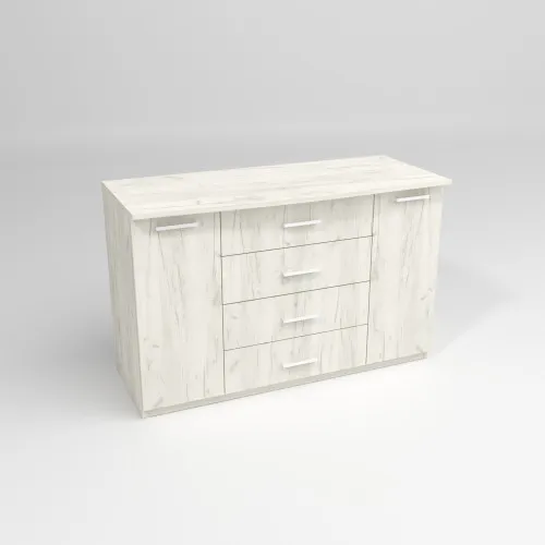 Комод №3, Дуб Крафт Білий, 1200/500/800