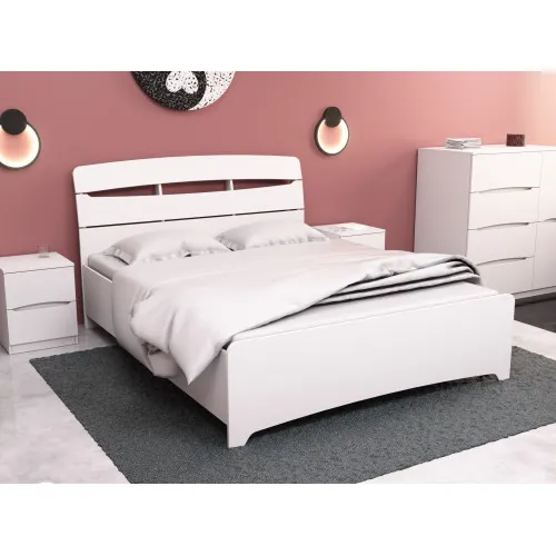 Кровать Дельта двуспальная, Белый, 2132х1650х1070