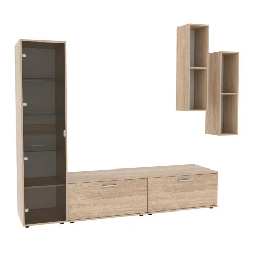 Стенка в гостиную Hugo-2, Дуб Сонома, 2060х520х1700