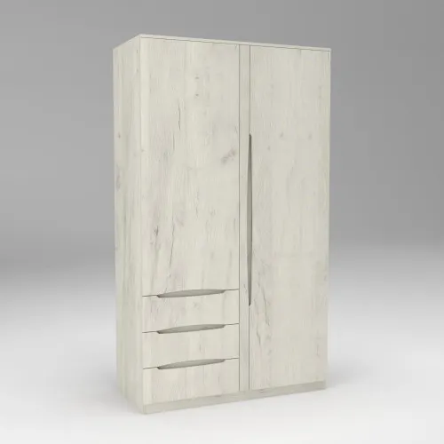 Шкаф Дельта 1, Дуб Крафт Белый, 1200х550х2100