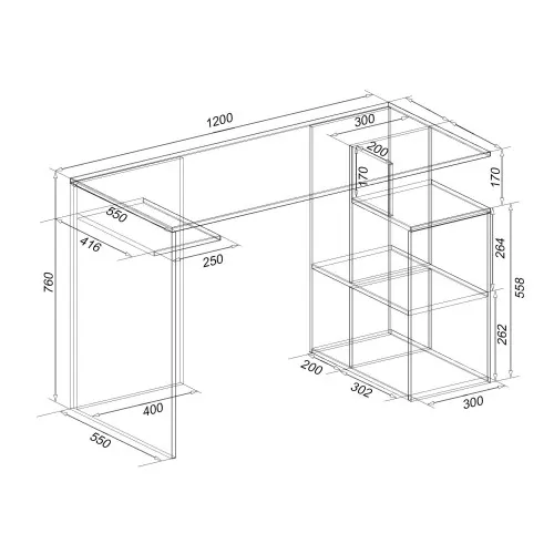 Стол письменный СП-1 №1, Белый, 1200/550/760