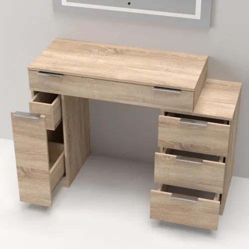 Стол туалетный Трюмо Кристалл, Дуб Сонома, 1200/452/847