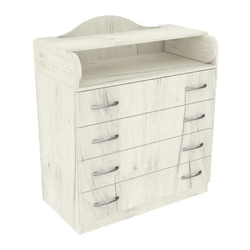 Комод пеленальный №1, Дуб Крафт Белый, 864/465/1020