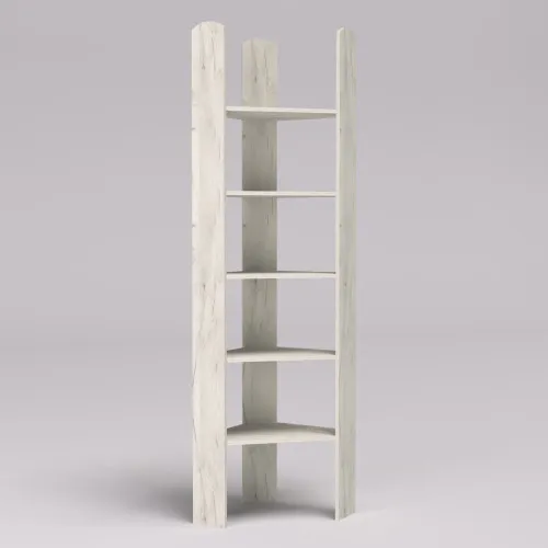 Стеллаж ОС-5 угловой, Дуб Крафт Белый, 500/500/2000