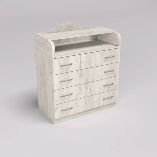 Комод пеленальный №1, Дуб Крафт Белый, 864/465/1020