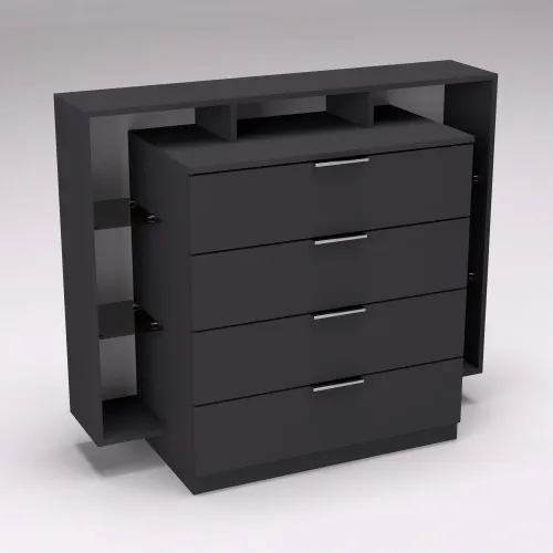 Комод Кристал, Антрацит, 1200/450/1000