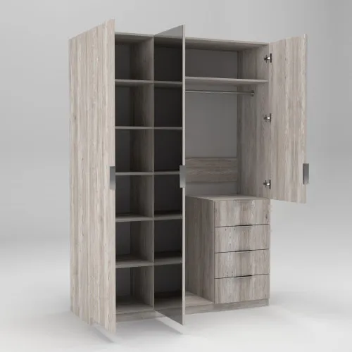 Шкаф Кристалл 2, Самоа Дымчатый, 1500х520х2100