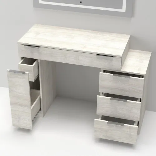 Стол туалетный Трюмо Кристалл, Дуб Шамони Светлый, 1200/452/847