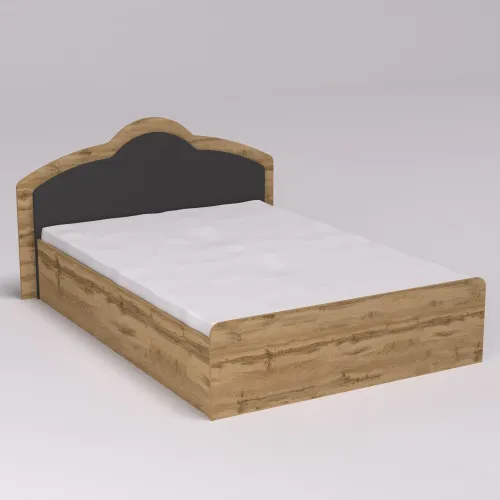 Кровать Диана двуспальная, Дуб Аппалачи/Антрацит, 2048х1810х1030