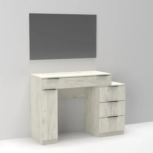 Стол туалетный Трюмо Кристалл, Дуб Крафт Белый, 1200/452/847