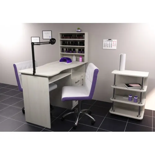 Стол маникюрный СМ-1, Дуб Шамоны Светлый, 1230/550/1264