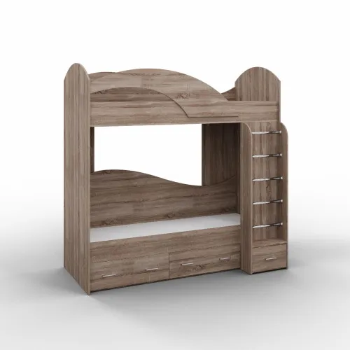 Ліжко двоповерхове, Дуб Сонома Трюфель, 2040х1000х2000