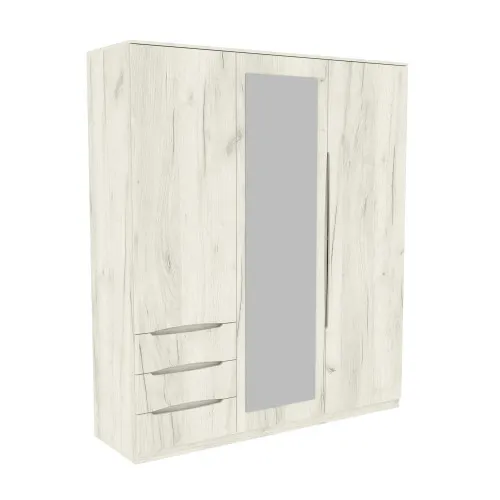 Шкаф Дельта 2, Дуб Крафт Белый, 1800х550х2100