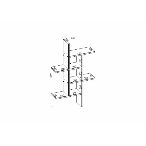 Полка навесная ПН-7, Венге Магия, 630/180/1070