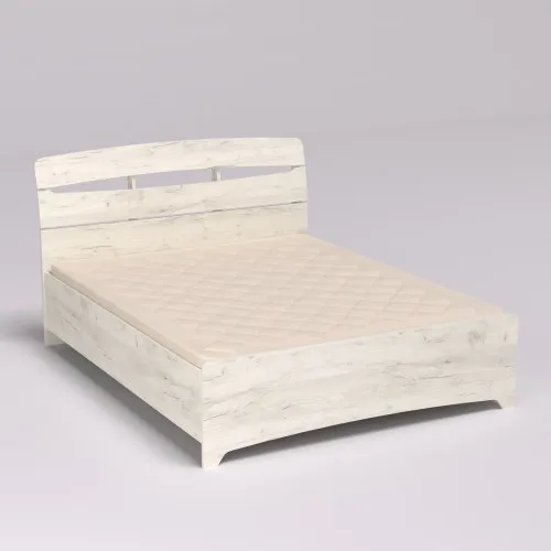 Кровать Дельта двуспальная, Дуб Крафт Белый, 2132х1650х1070