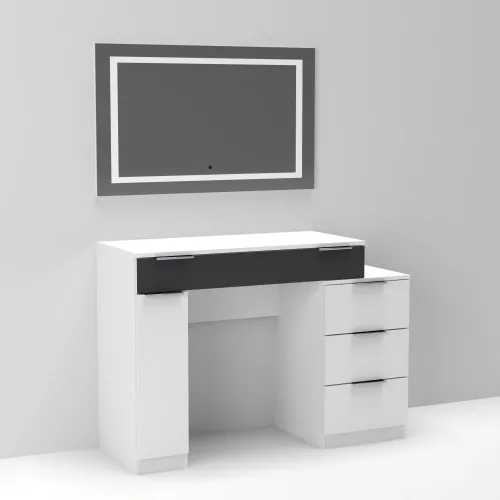 Стол туалетный Трюмо Кристалл, Белый/Антрацит, 1200/452/847