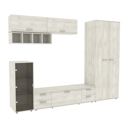 Стенка в гостиную Hugo-1, Дуб Шамони Светлый, 2860х520х2120