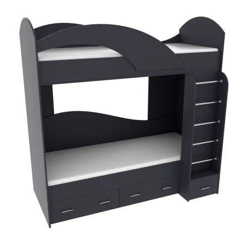 Ліжко двоповерхове, Антрацит, 2040х1000х2000